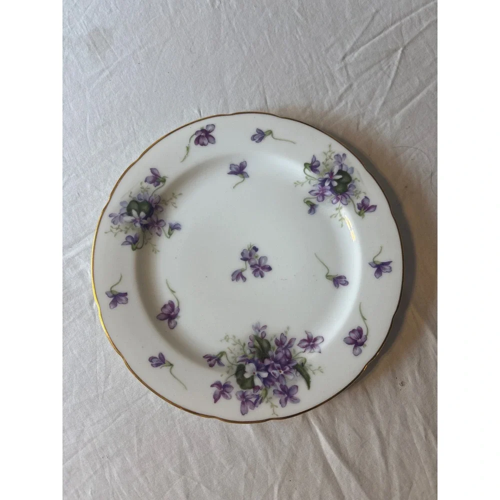 Rossetti Spring Violets Plate Unisex 6.25in White  Occupied Japan Hand Painted